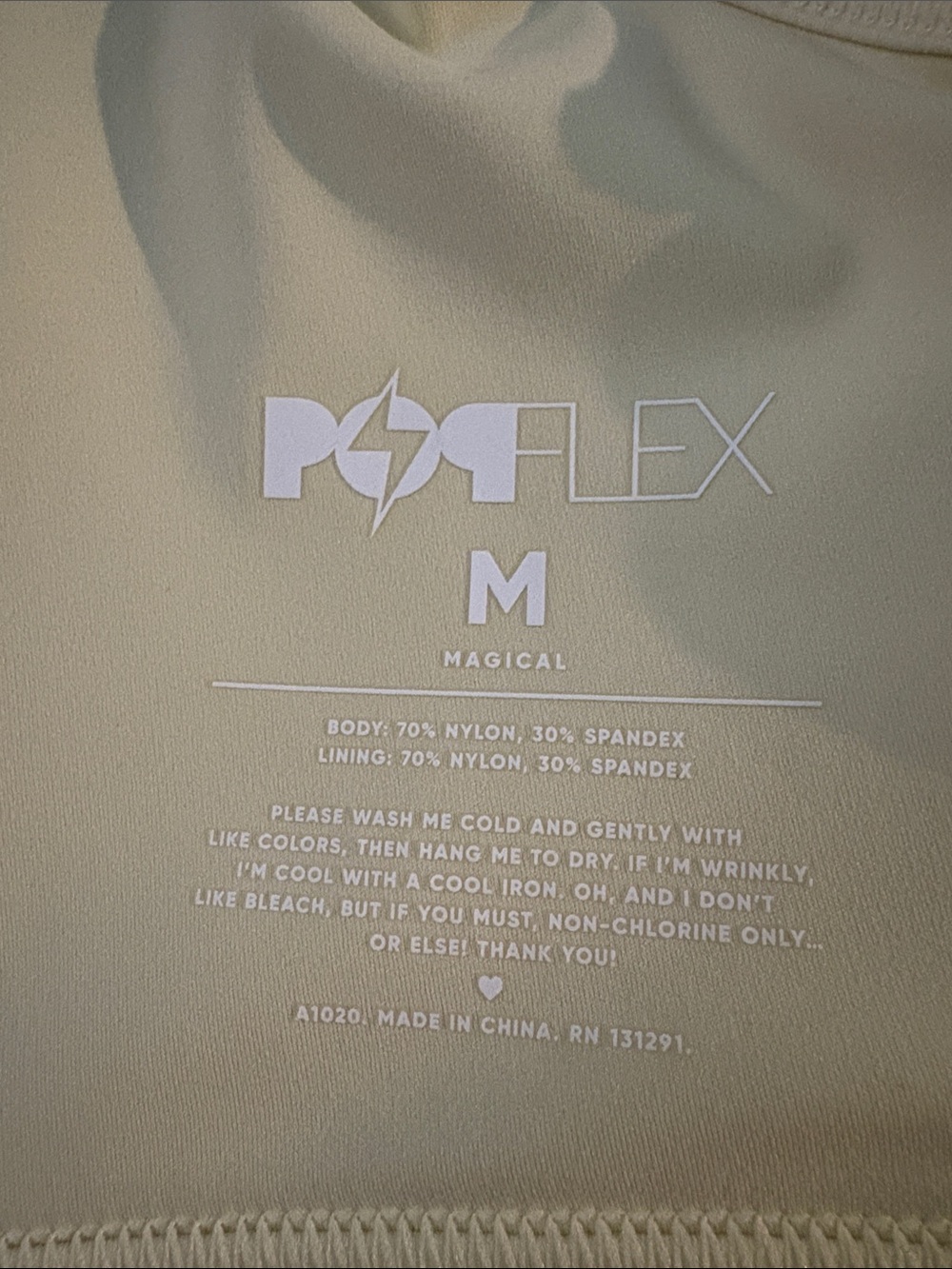 POPFLEX pale yellow sports bra Medium - Picture 5 of 5
